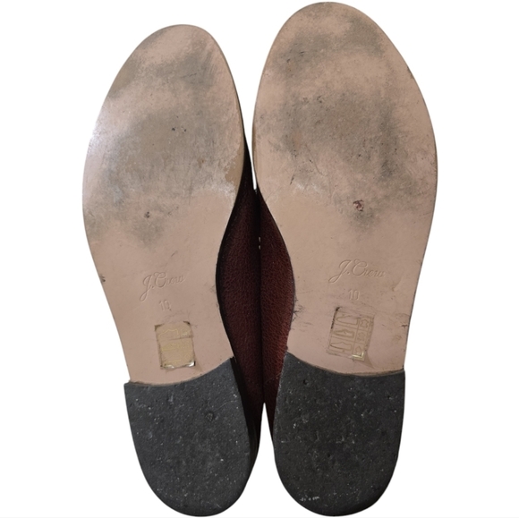 J. Crew Crackled Leather Academy Loafers with Tassels Brown 10 - Picture 7 of 9